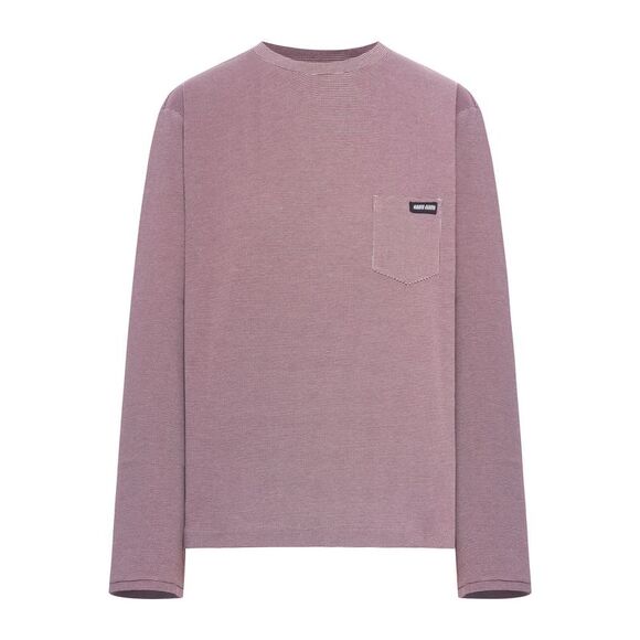 Miu Miu Women Jacquard Jersey T-Shirt With Logo Patch